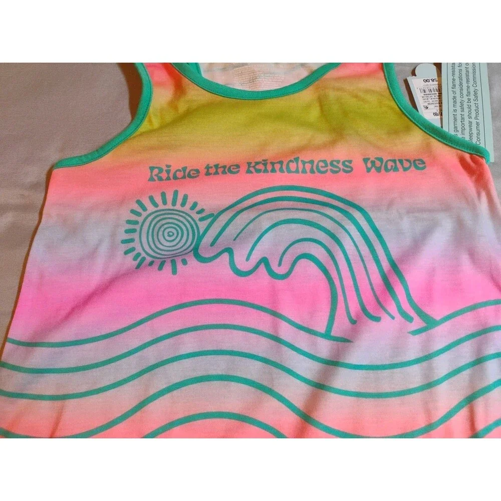 Cat & Jack Rainbow Tank Dress Medium 7/8 1 Piece Ride The Kindness Wave Bright